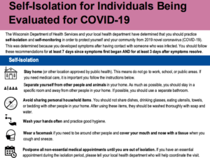 Steps for Self-Isolation