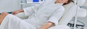 Women receiving IV therapy in a spa