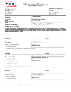 Mailback Kit Medical Waste Manifest