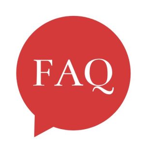 Letters FAQ inside red speech bubble