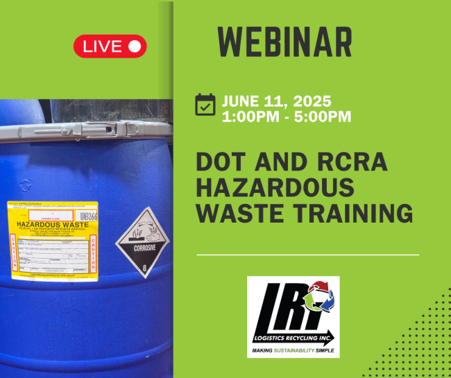Live Webinar for DOT & RCRA Hazardous Waste Training